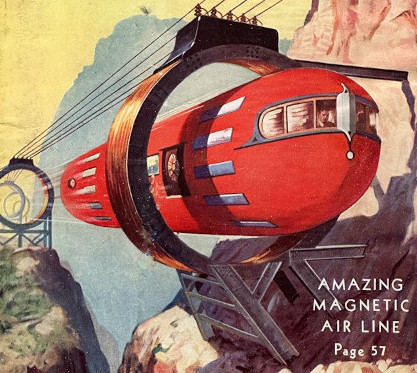 capsule-vehicle moving through magnetic rings