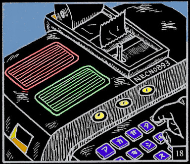 hand poised over a kana keyboard