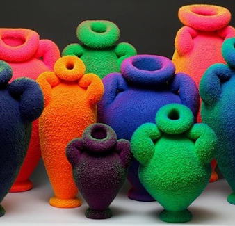 colorful amphorae