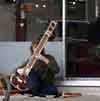 Sitar-playing busker on Castro St in Mountain View