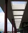 perforated roof of a Santa Clara strip mall on el Camino