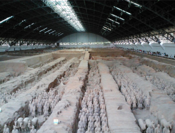 view of the terra cotta warriors